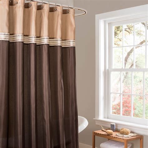 brown tan shower curtains